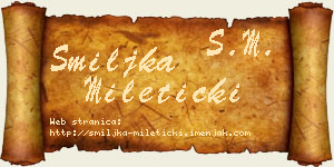 Smiljka Mileticki vizit kartica